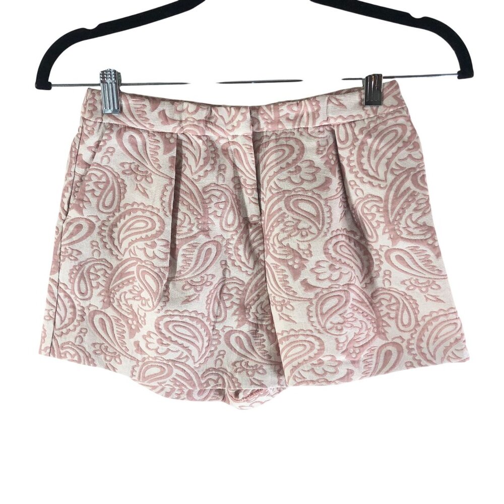 Victoria Beckham for Target Girls Shorts Pleated Jacquard Paisley Pink White L